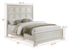 Alexandria Antique White Queen Panel Bed - Ornate Home