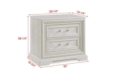 Alexandria Whitewash Nightstand - Ornate Home