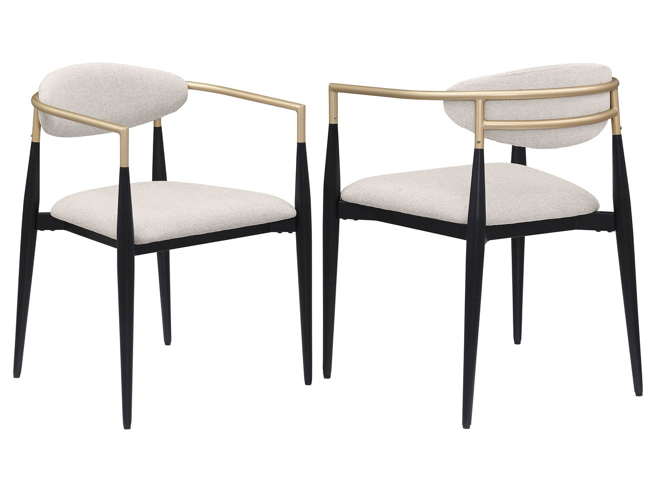 Alexis Beige Arm Chair (Set of 2) - Ornate Home