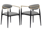 Alexis Grey Arm Chair (Set of 2) - Ornate Home