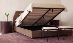 Alfie Light Brown King Storage Bed - Ornate Home