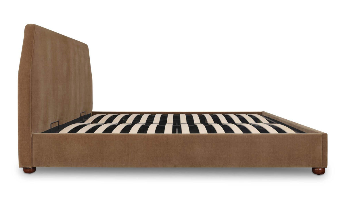 Alfie Light Brown King Storage Bed - Ornate Home