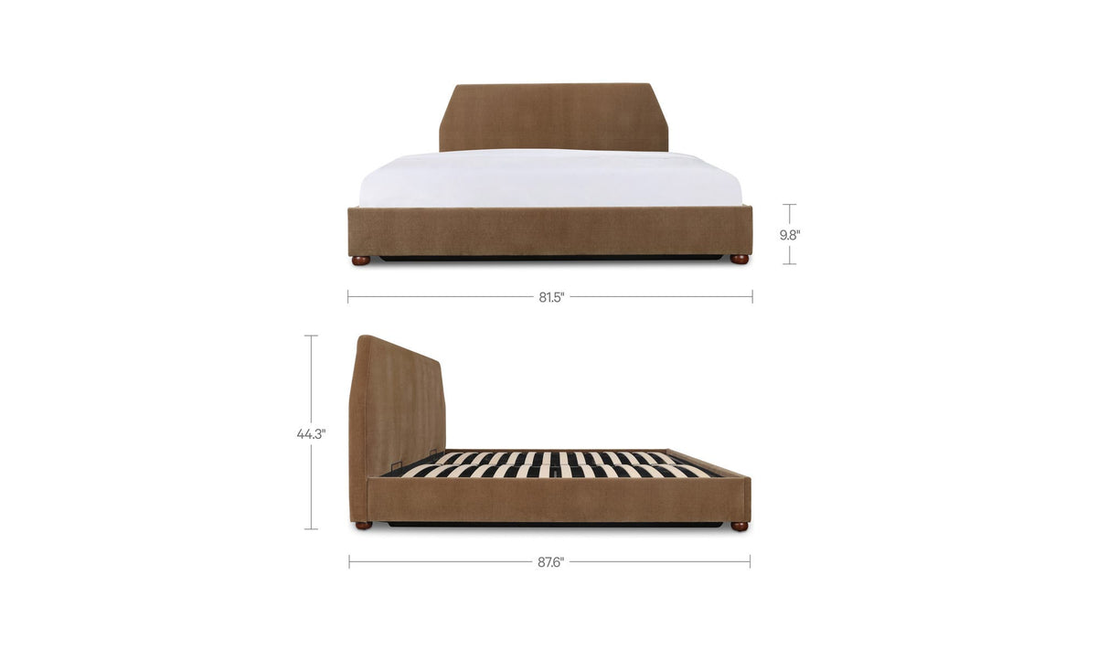 Alfie Light Brown King Storage Bed - Ornate Home