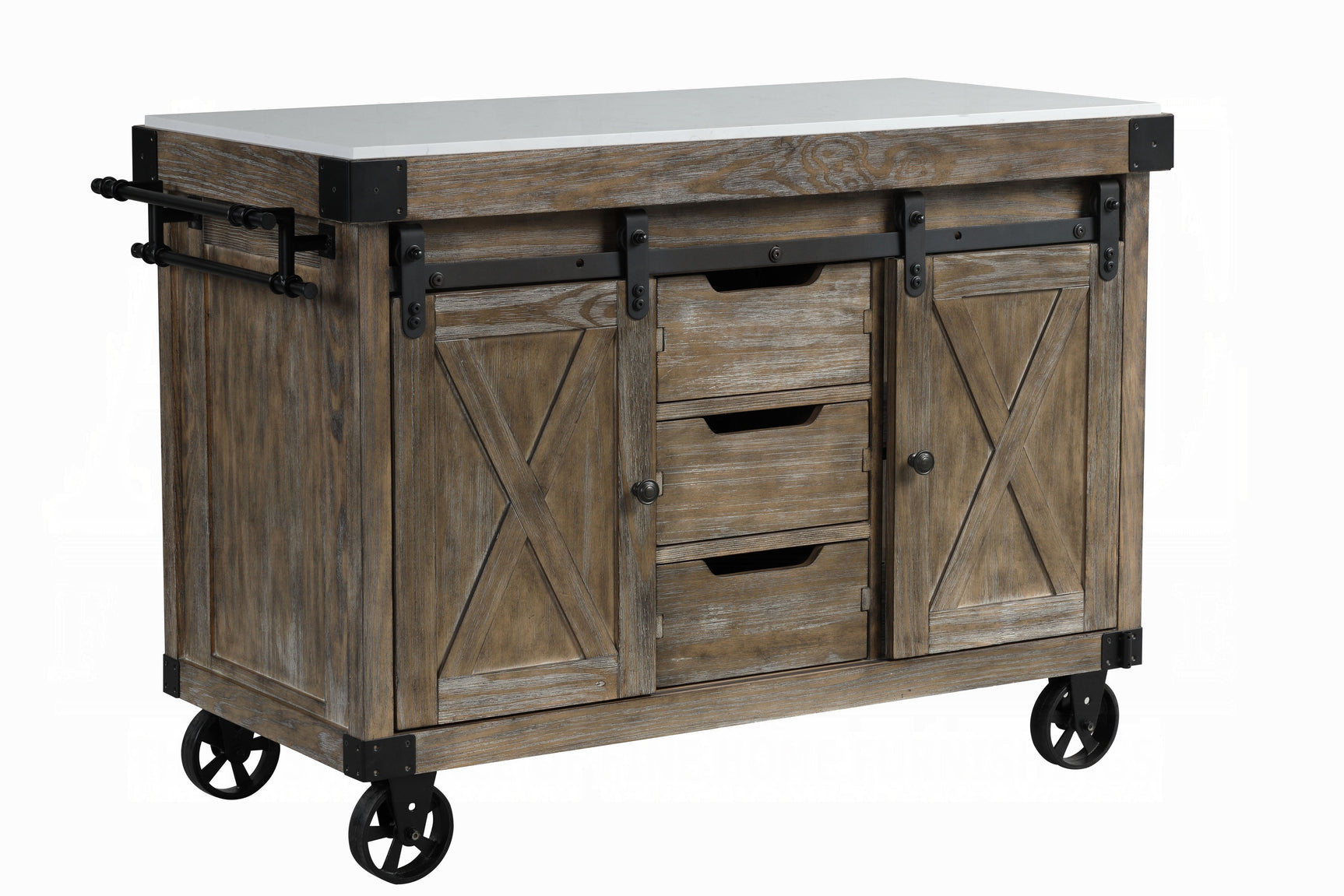 Alforvott Gray Kitchen Cart - Ornate Home