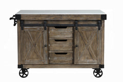 Alforvott Gray Kitchen Cart - Ornate Home
