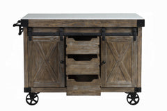 Alforvott Gray Kitchen Cart - Ornate Home