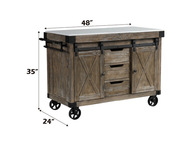 Alforvott Gray Kitchen Island - Ornate Home