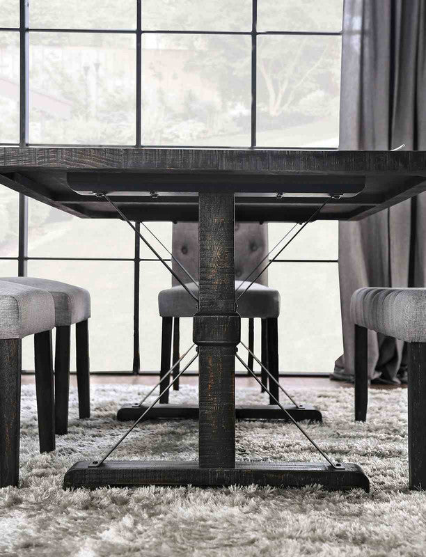 Alfred Antique Black 6 Pc. Dining Table Set w/ Bench - Ornate Home