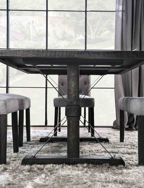 Alfred Antique Black 6 Pc. Dining Table Set w/ Bench - Ornate Home