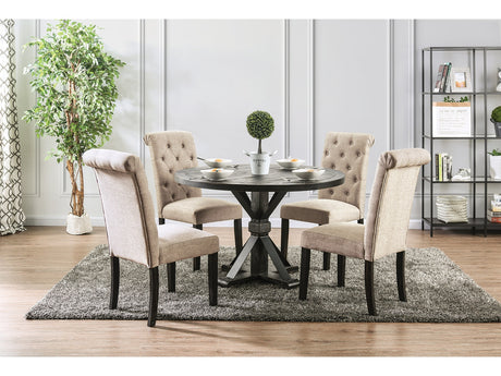 Alfred Antique Black/Ivory 5 Piece Dining Set - Ornate Home