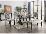 Alfred Antique Black/Light Gray 6 Piece Dining Set - Ornate Home