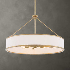 Algiers Gold/White 8 Light Drum Pendant - Ornate Home