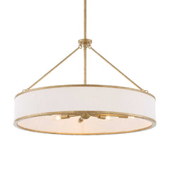 Algiers Gold/White 8 Light Drum Pendant - Ornate Home