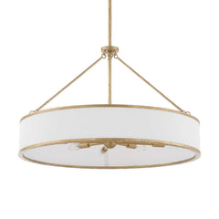 Algiers Gold/White 8 Light Drum Pendant - Ornate Home