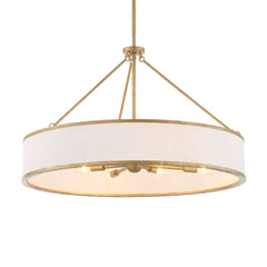 Algiers Gold/White 8 Light Drum Pendant - Ornate Home