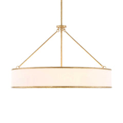 Algiers Gold/White 8 Light Drum Pendant - Ornate Home
