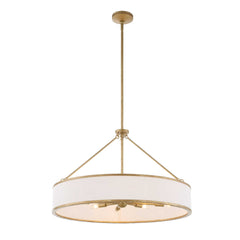 Algiers Gold/White 8 Light Drum Pendant - Ornate Home