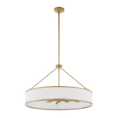 Algiers Gold/White 8 Light Drum Pendant - Ornate Home