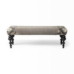 Alhambra Gray/Black Upholstered Seat Accent Bench
