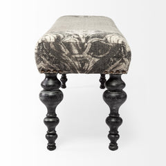 Alhambra Gray/Black Upholstered Seat Accent Bench