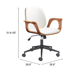 Ali White Office Chair - Ornate Home