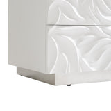 Alia White Plaster Nightstand - Ornate Home