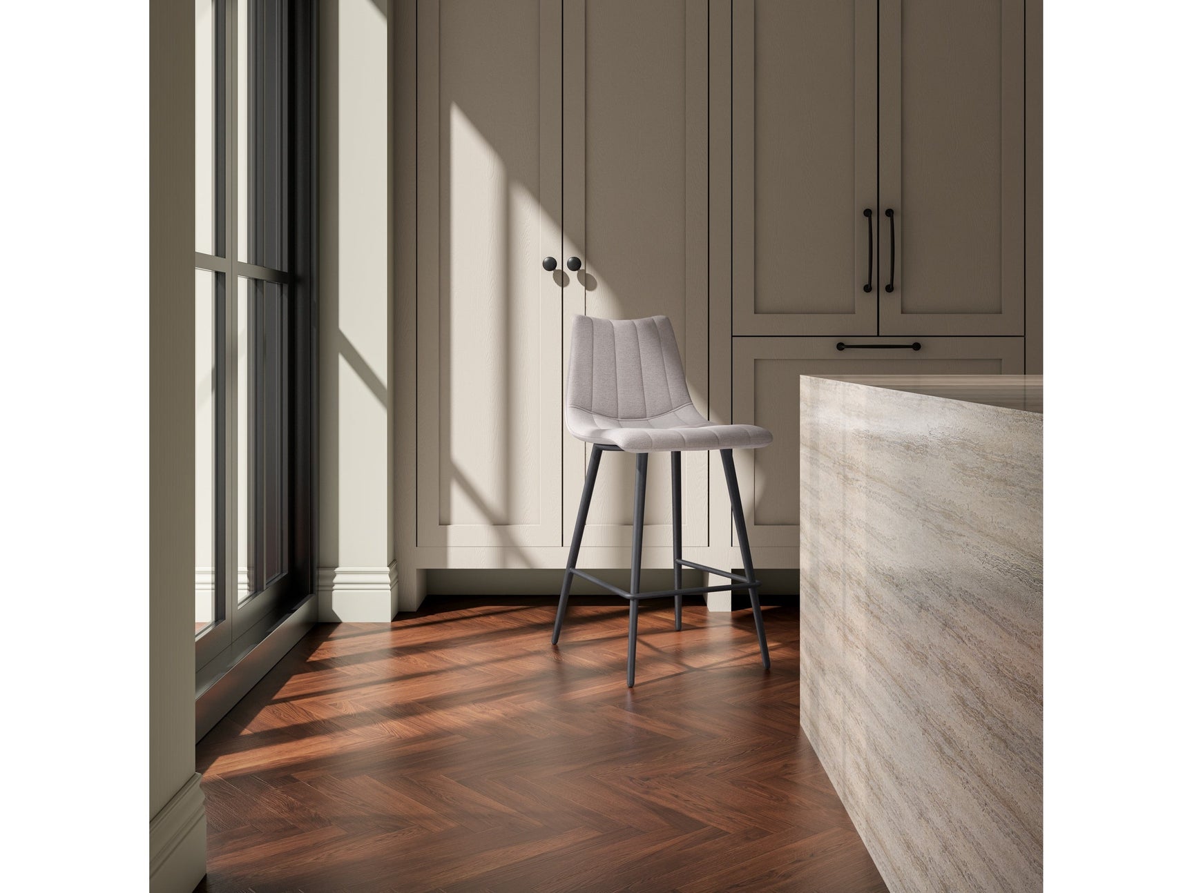 Alibi Beige Counter Stool (Set of 2) - Ornate Home