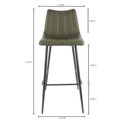 Alibi Dark Green Barstool (Set of 2) - Ornate Home