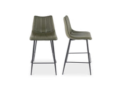 Alibi Dark Green Counter Stool (Set of 2) - Ornate Home