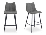Alibi Dark Grey Counter Stool (Set of 2) - Ornate Home