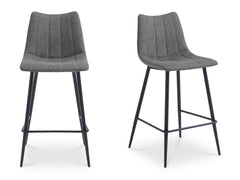 Alibi Dark Grey Counter Stool (Set of 2) - Ornate Home