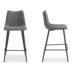 Alibi Dark Grey Counter Stool (Set of 2) - Ornate Home