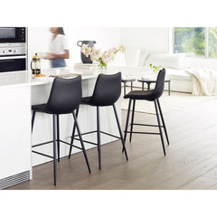 Alibi Matte Black Barstool (Set of 2) - Ornate Home