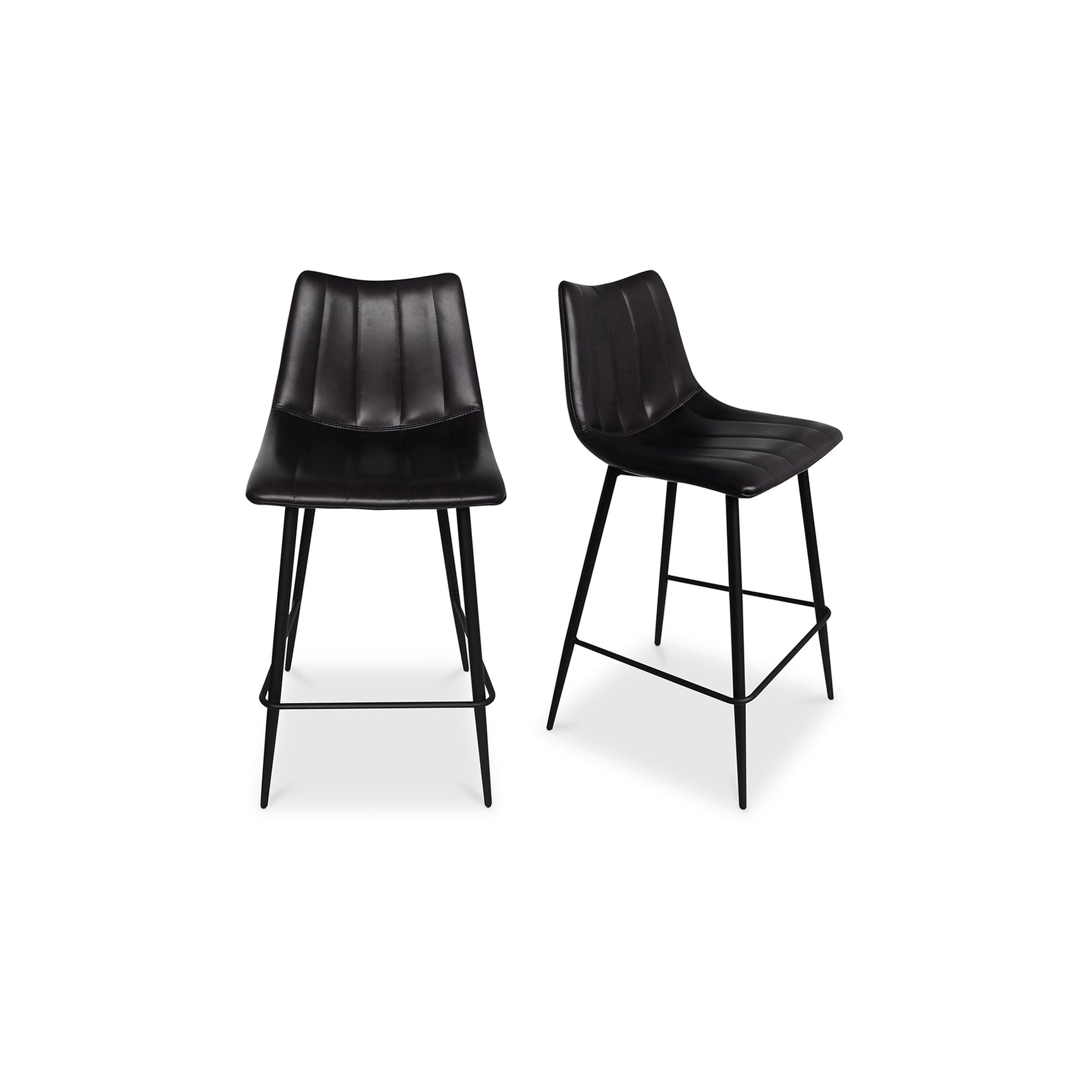 Alibi Matte Black Counter Stool (Set of 2) - Ornate Home
