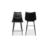 Alibi Matte Black Counter Stool (Set of 2) - Ornate Home