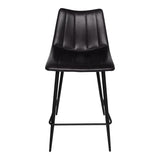 Alibi Matte Black Counter Stool (Set of 2) - Ornate Home