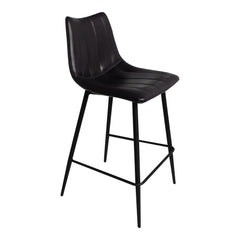 Alibi Matte Black Counter Stool (Set of 2) - Ornate Home