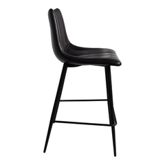 Alibi Matte Black Counter Stool (Set of 2) - Ornate Home
