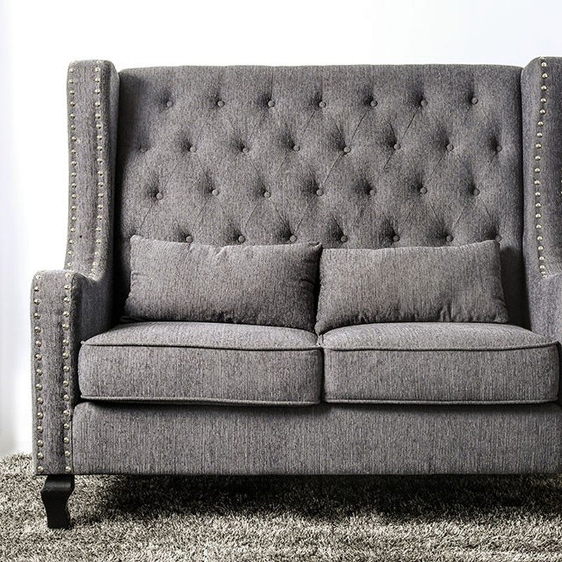 Alicante Gray Loveseat Bench - Ornate Home