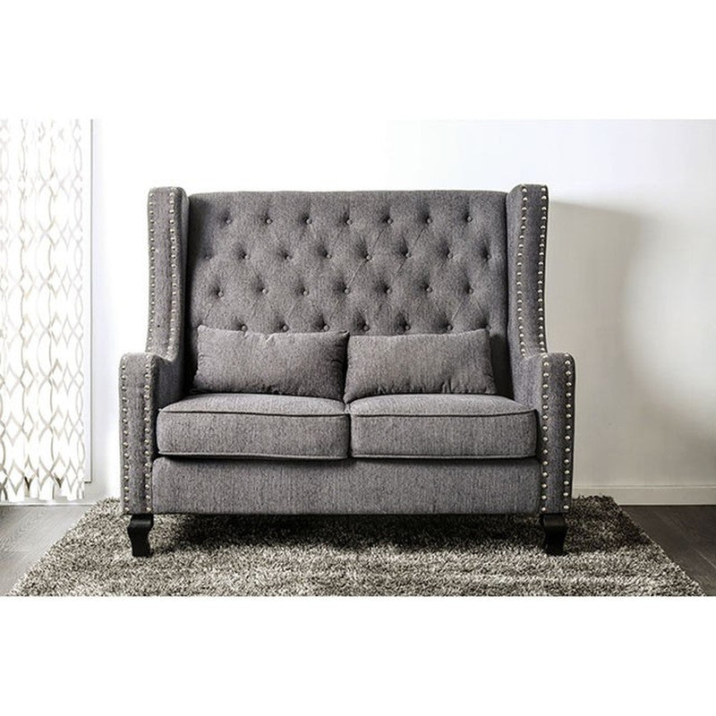 Alicante Gray Loveseat Bench - Ornate Home