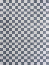 Alie Blue Gray Checkered Washable Rug - Ornate Home