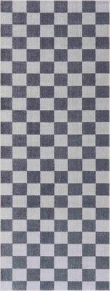 Alie Blue Gray Checkered Washable Rug - Ornate Home