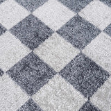 Alie Blue Gray Checkered Washable Rug - Ornate Home