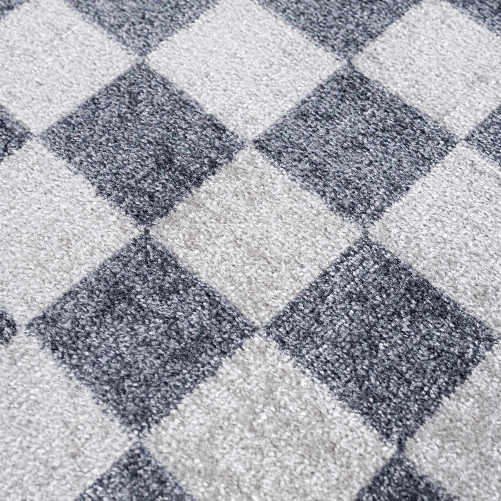 Alie Blue Gray Checkered Washable Rug - Ornate Home