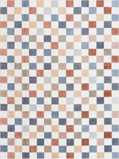 Alie Colorful Checkered Washable Rug - Ornate Home