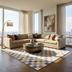 Alie Colorful Checkered Washable Rug - Ornate Home