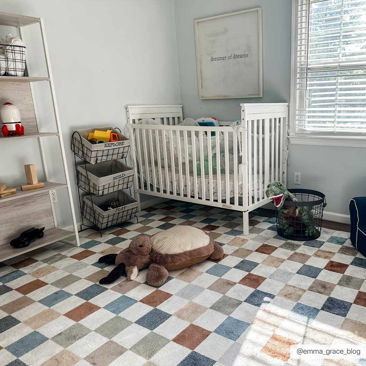 Alie Colorful Checkered Washable Rug - Ornate Home