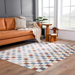 Alie Colorful Checkered Washable Rug - Ornate Home
