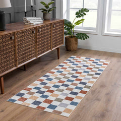 Alie Colorful Checkered Washable Rug - Ornate Home
