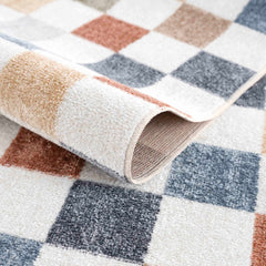 Alie Colorful Checkered Washable Rug - Ornate Home